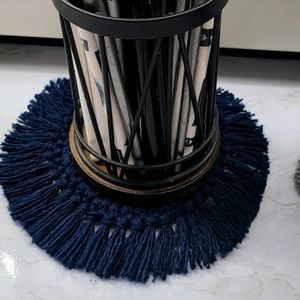 Navy Blue Crotchet Coasters